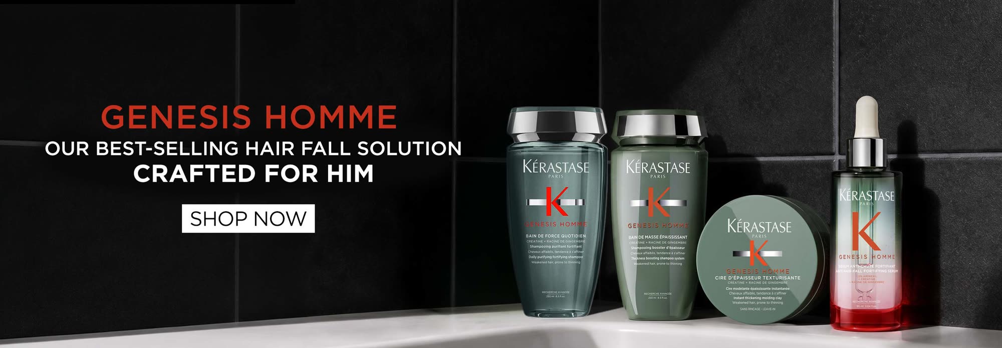 Genesis Homme. Our best-selling hair fall solution, crafted for him
